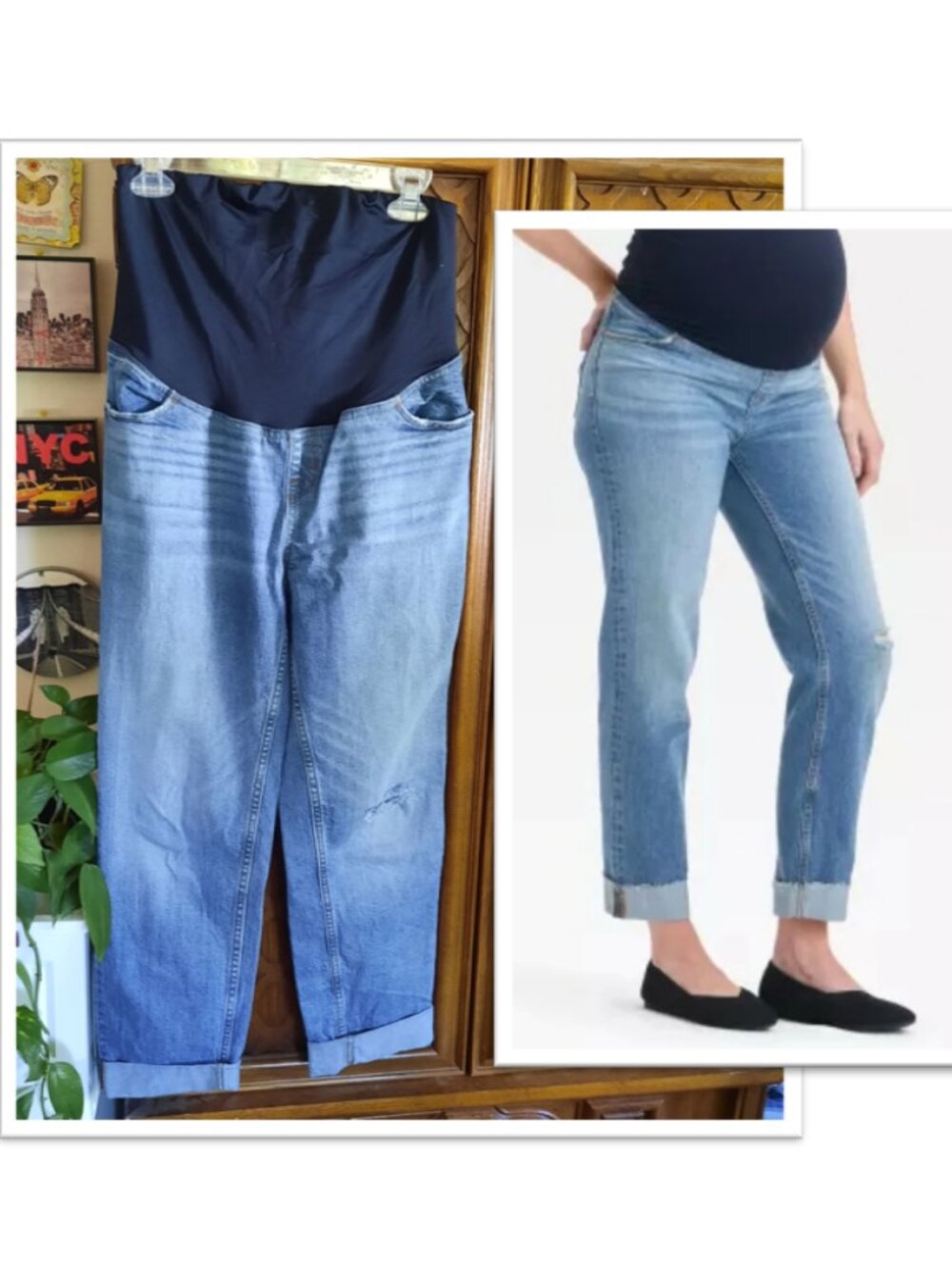 ISABEL by Ingrid & Isabel™ 90s Straight High-Rise Crop Maternity Jeans - Size 8